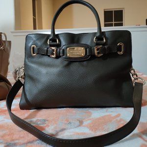 Michael Kors Black Leather satchel bag, shoulder bag, purse, crossbody bag